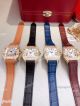 New Copy Cartier Santos Diamond Watch Blue Leather Strap (6)_th.jpg